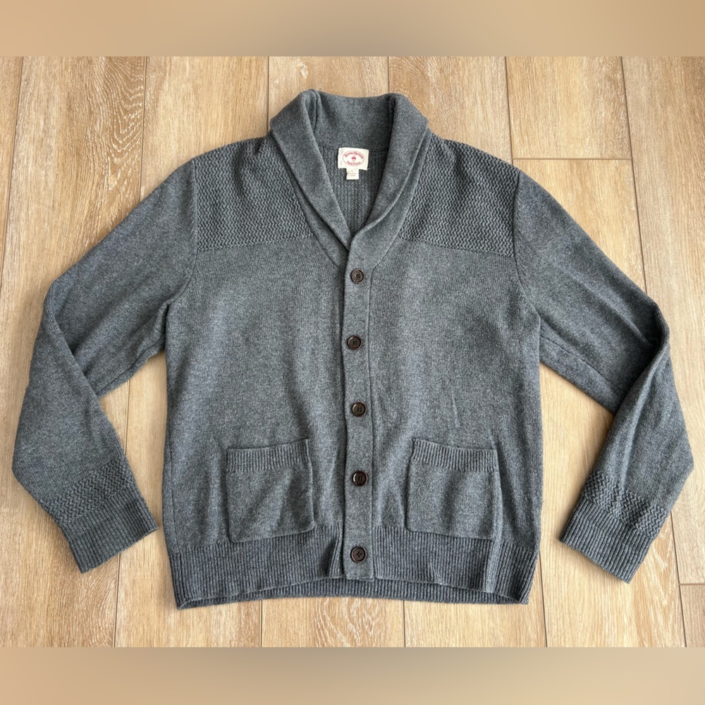 Brooks Brothers Charcoal Shawl Cardigan Sweater